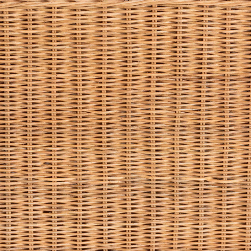 Banc de rangement en rotin naturel Creusa de Bali & Paris, orné d'un nœud.