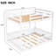 Lit superposé double blanc avec garde-corps, lattes en bois massif pour le soutien du matelas, grande capacité de poids, lit de style chambre à coucher, fabrication en pin, configuration familiale peu encombrante-130428237