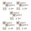 5 Pairs Modern Nova Premium Design Door Handles on Square Rose