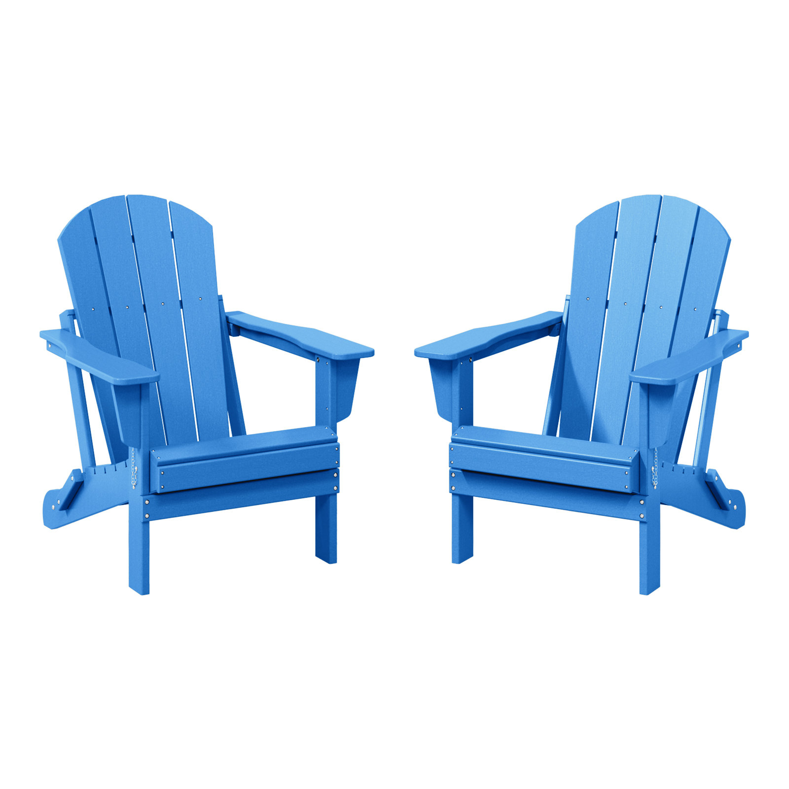 Laguna Foldable Outdoor Adirondack Set, Pacific Blue