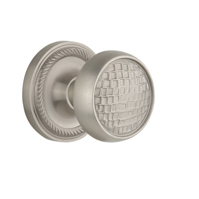 Bouton de porte mortaise intérieur artisan avec rosette Rope