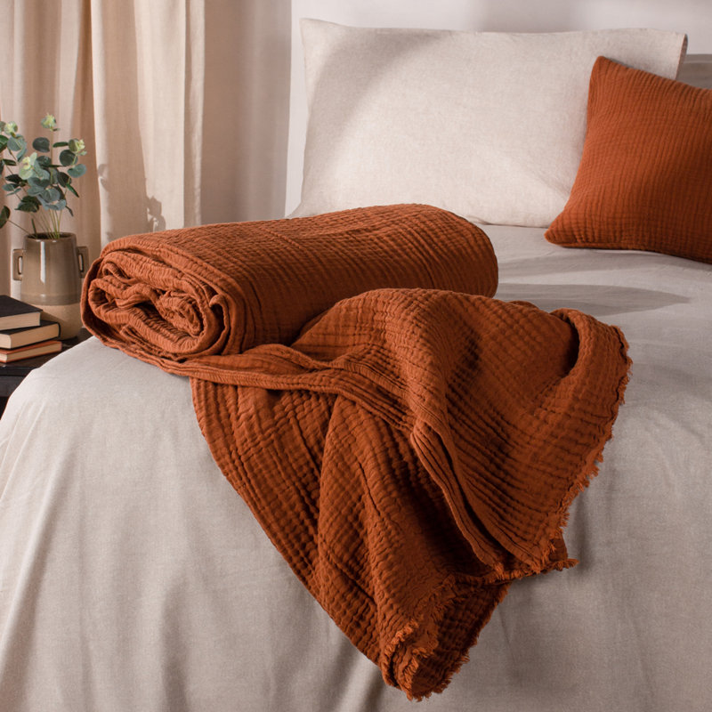 Knitted Throw Blanket, W130 x L180cm, Dark Brown