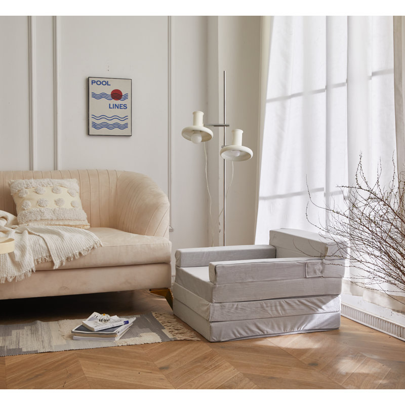 Fauteuil convertible Makayla, H 29,5 po x l 23,6 po x P 27,5 po, Oui, Gris clair