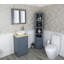 Slimline 515mm Free-standing Cloakroom Vanity Unit-838814545-838814544