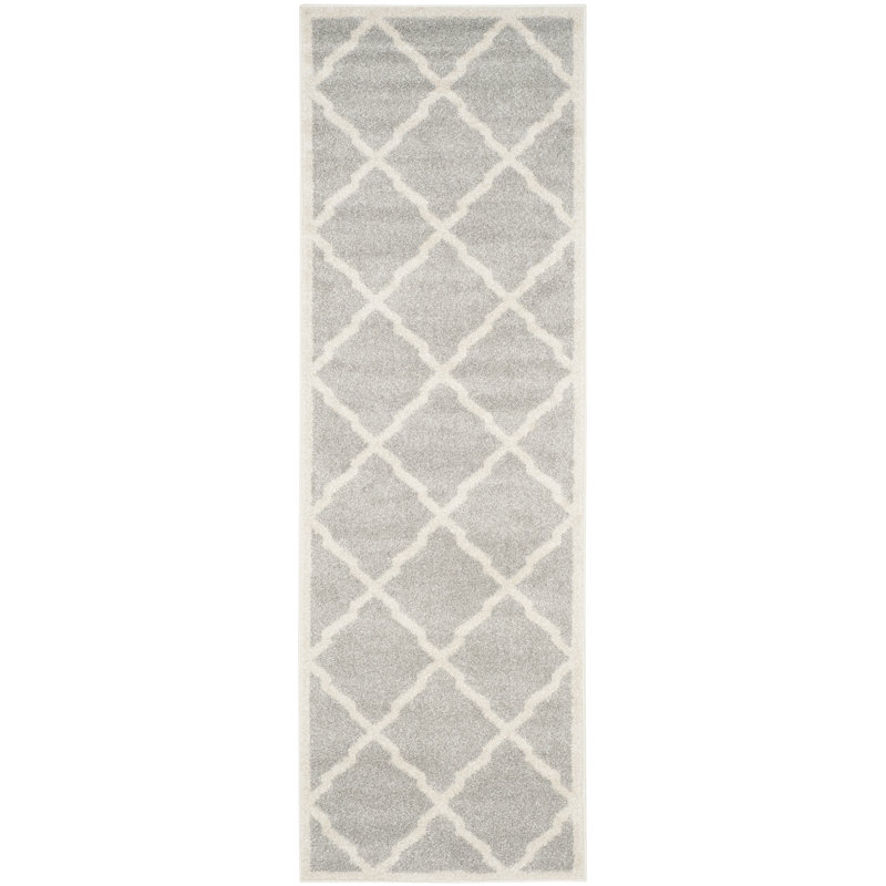 Ammundsen Geometric Light Grey / Beige Area Rug, Runner 2'3" x 7'