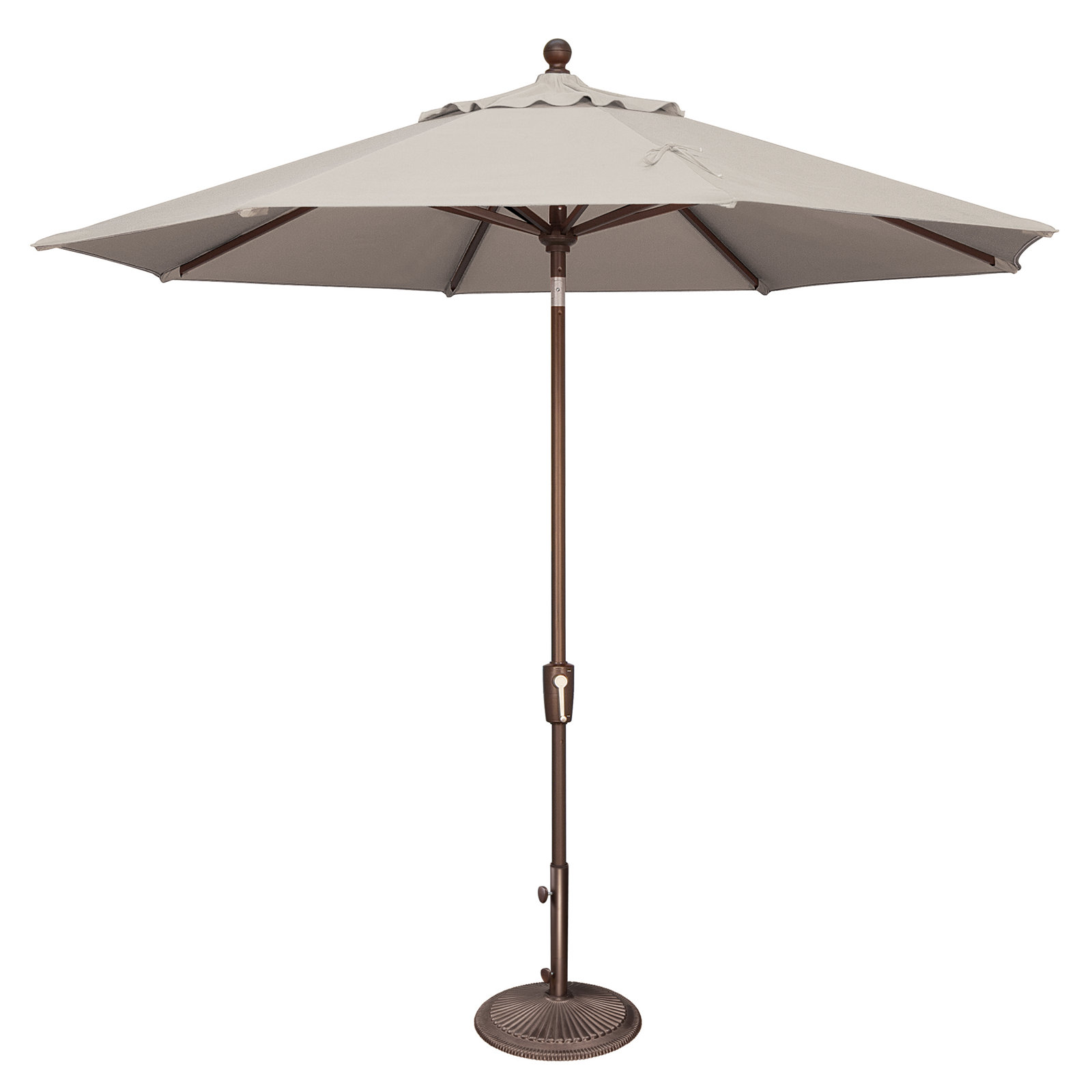 Canela 108'' Market Olefin Umbrella, Bronze, Canvas Flax Sunbrella® Canvas