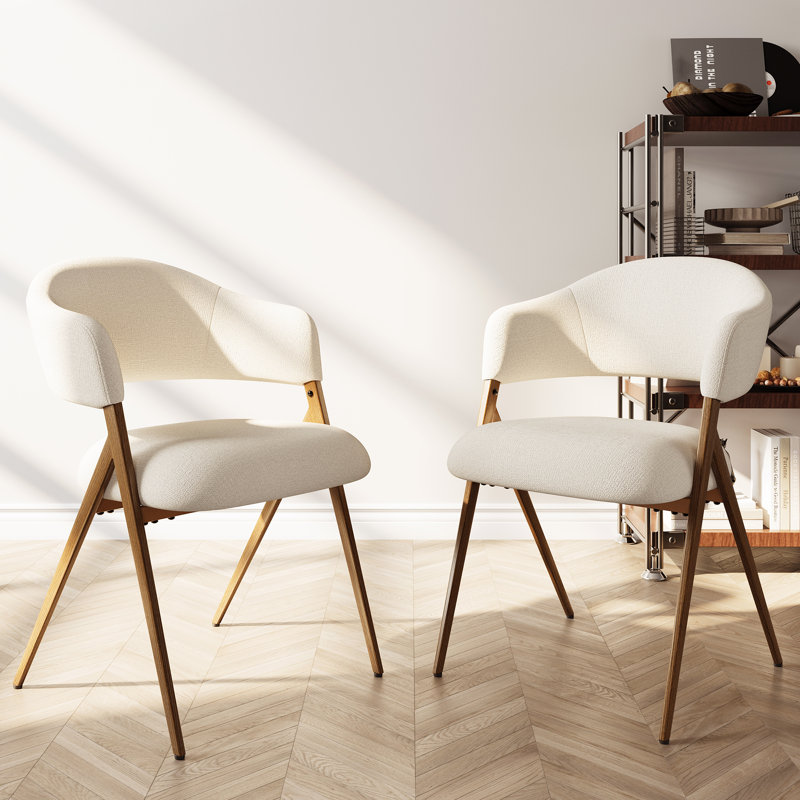 48cm H Fabric Upholstered Upholstered Back Armchair, Beige