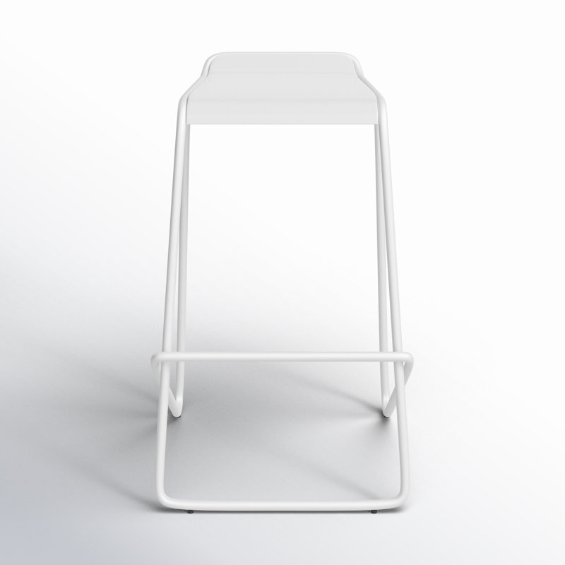 Ready Stool with Metal Frame, White, Bar Stool (30" Seat Height)