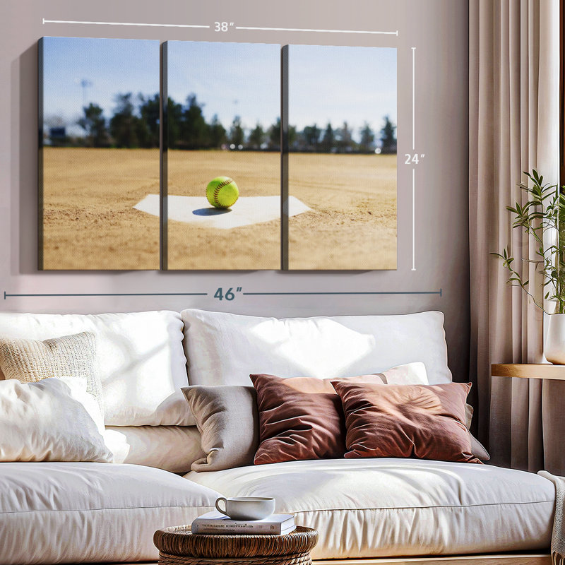 " Softball Base " on, 24" H x 38" W x 1.25" D