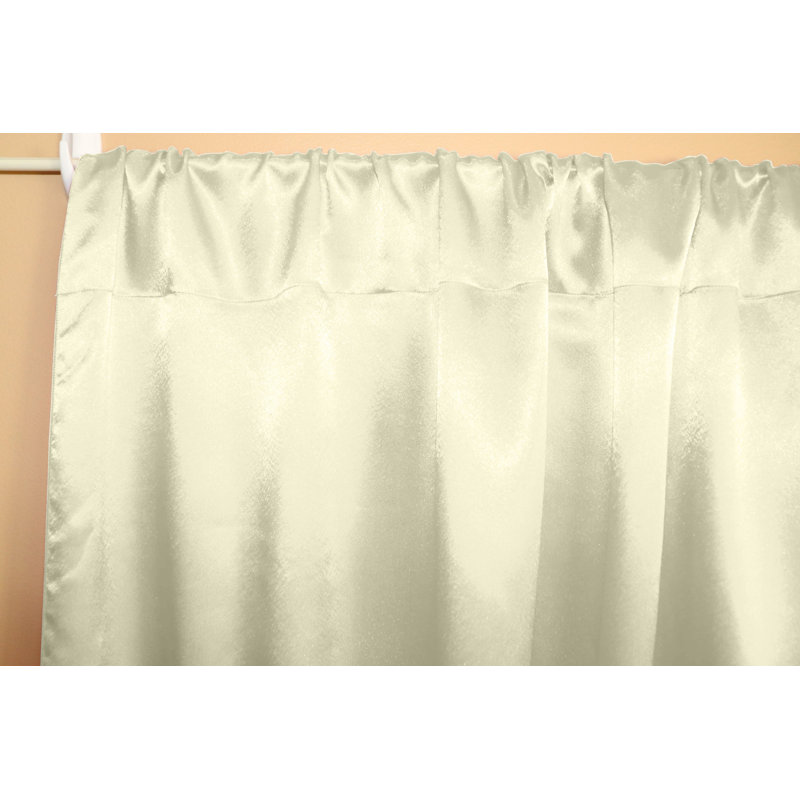 Panneau de rideau semi-transparent en polyester Dafni, L 58 po x L 120 po, Ivoire