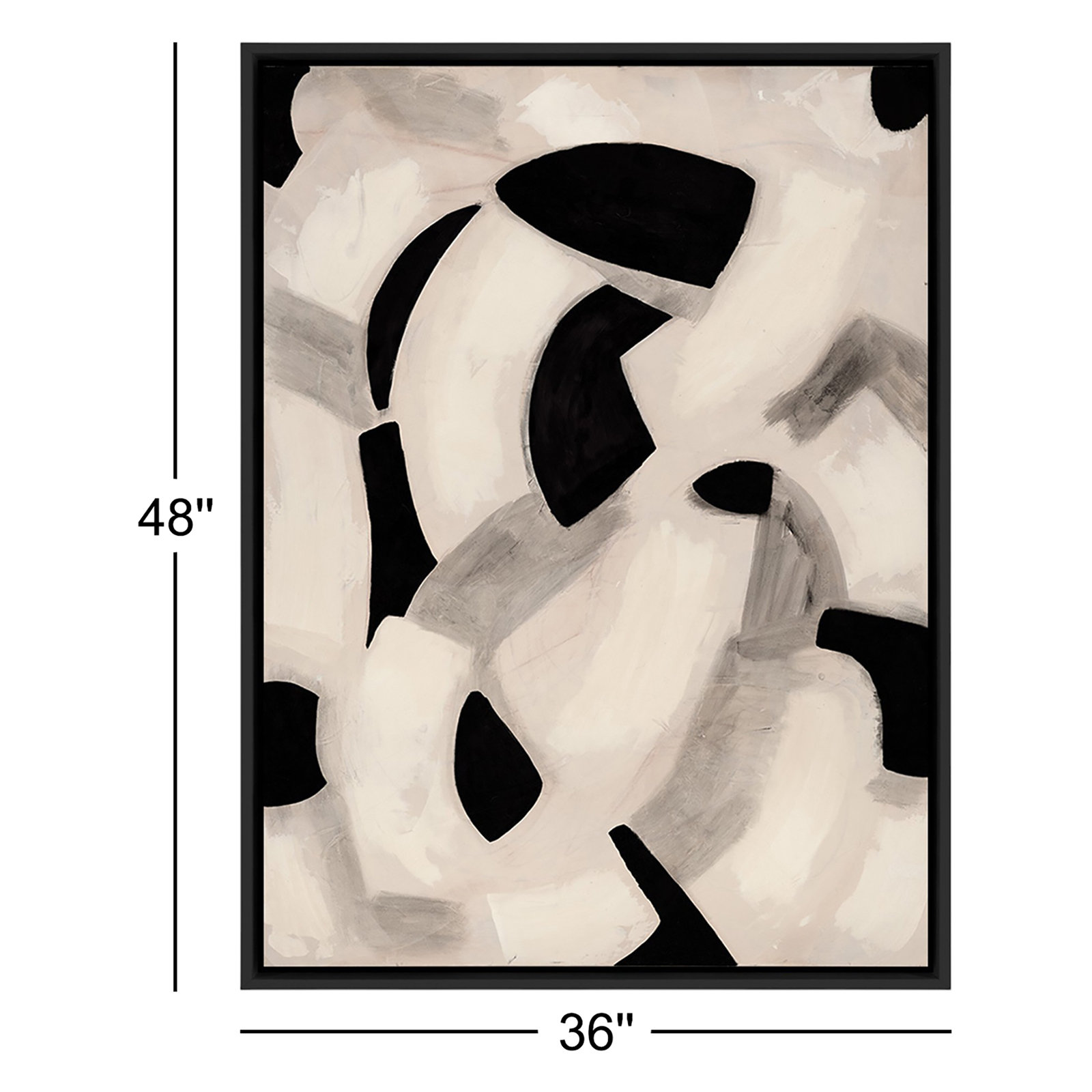Totem Painting by Jess Engle, Black Maple Framed, 48" H x 36" W