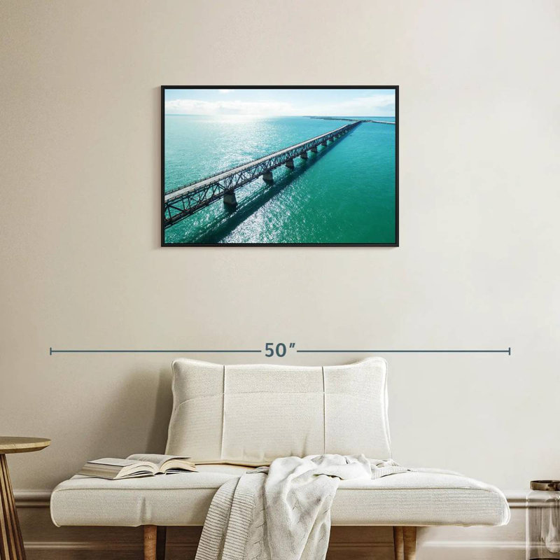 Pont des Florida Keys, 31 po x 21 po, Cadre flottant noir