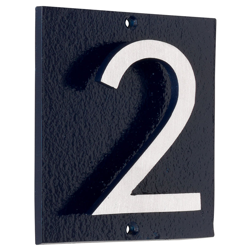 Plaque d'adresse verticale à 1 ligne flottante, Bleu marine / deux tons, Oui