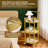 Multi-functional Mobile Trolley Golden Bar Cart Is Suitable For Home Bar Service, Featuring A Rolling Bar Cart With Lockable Casters, A Glass Bar Cart With 3 Mirror Holders
