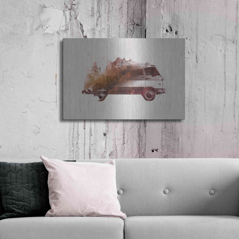 «Drive Me Back Home No. 1» par Robert Farkas, art mural en métal, H 24 po x l 36 po