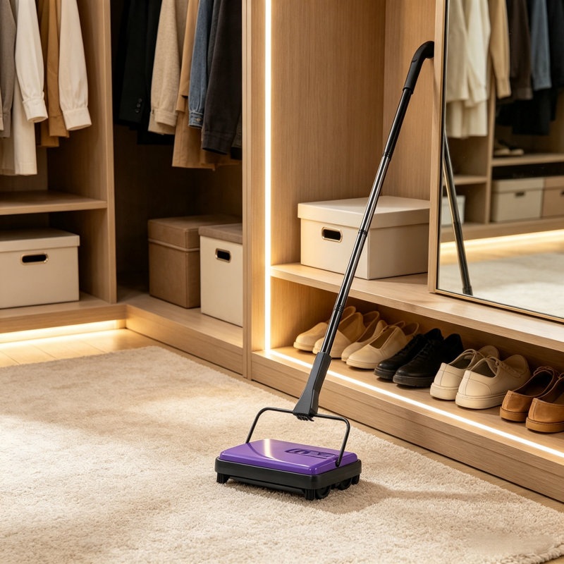 6.7 Inch Manual Carpet Sweeper,Non-Electric Hand Push Floor Sweeper with 300ml Dustbin,Lightweight Pet Hair Remover for Home, Office,Rugs & Hard Floors
