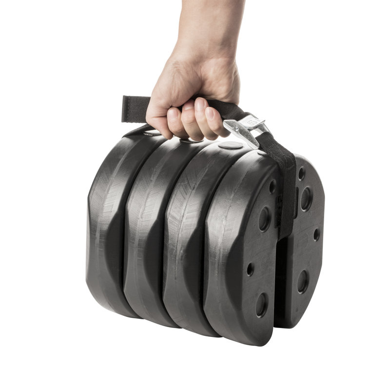 Black Recycled Polyethylene Canopy Weight Set with Carry Strap
