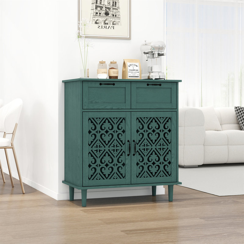 Commode 2 portes et 2 tiroirs, Vert