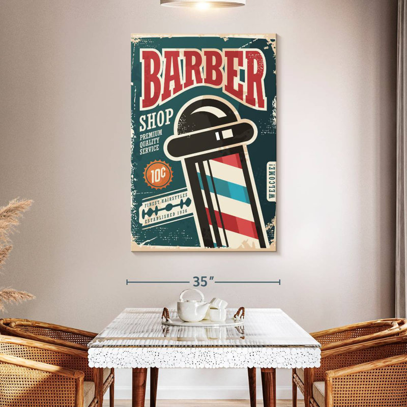 Barber Poster, 51" H x 34" W