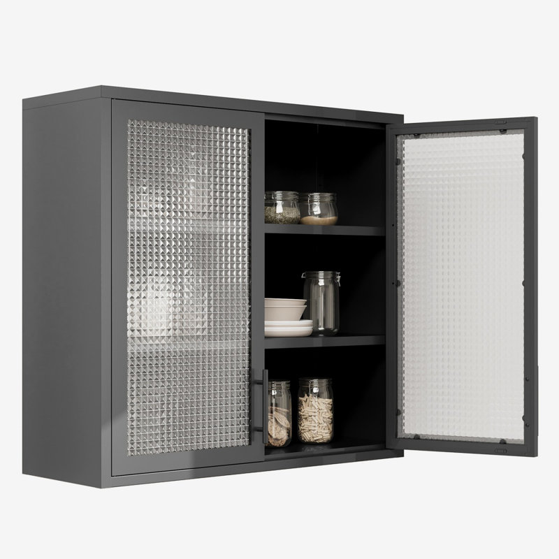 Armoire murale de style rétro, Noir, noir, noir, noir