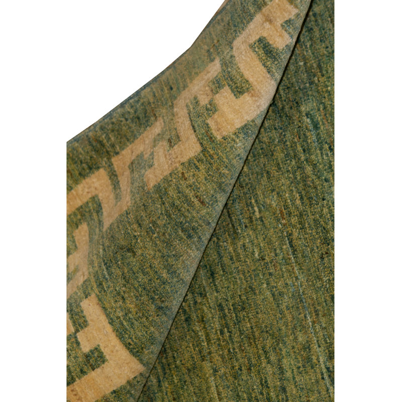 Tapis vert noué à la main de haute qualité