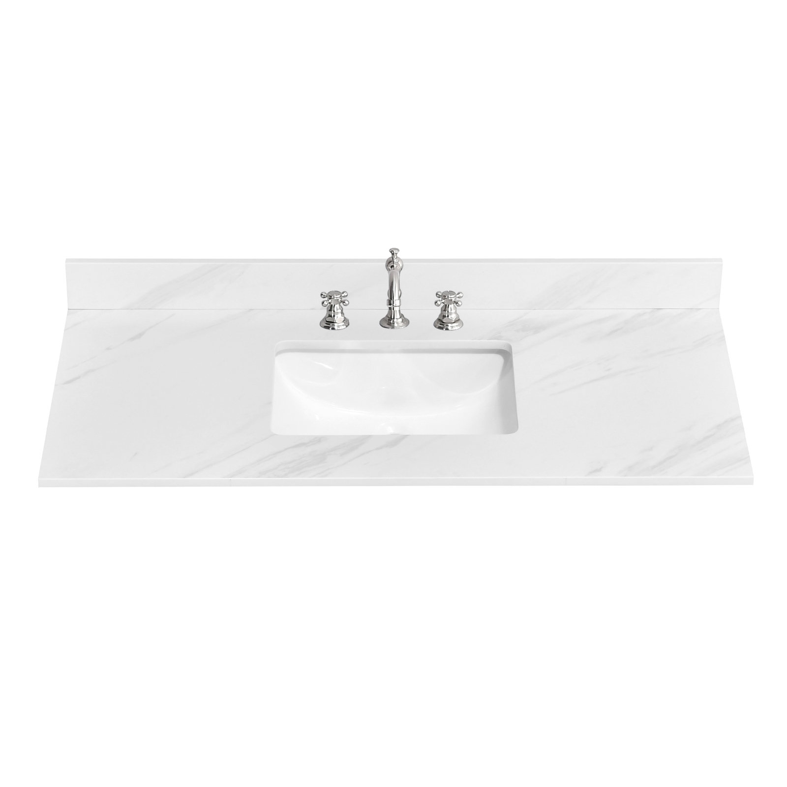 DORNBERG 48" Engineered Stone Bathroom Vanity Top And White Ceramic ...