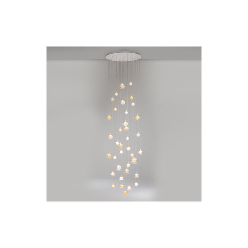 37 - Light Pendant, Clear/Gold