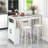Bar Table Faux Marble Pub Table with 7 Hanging Hooks Compartment