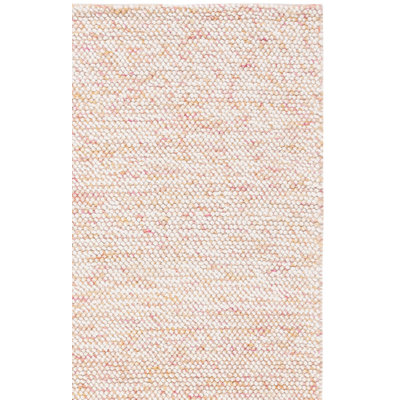 Tapis géométrique tissé à la main rouge / ivoire Almus