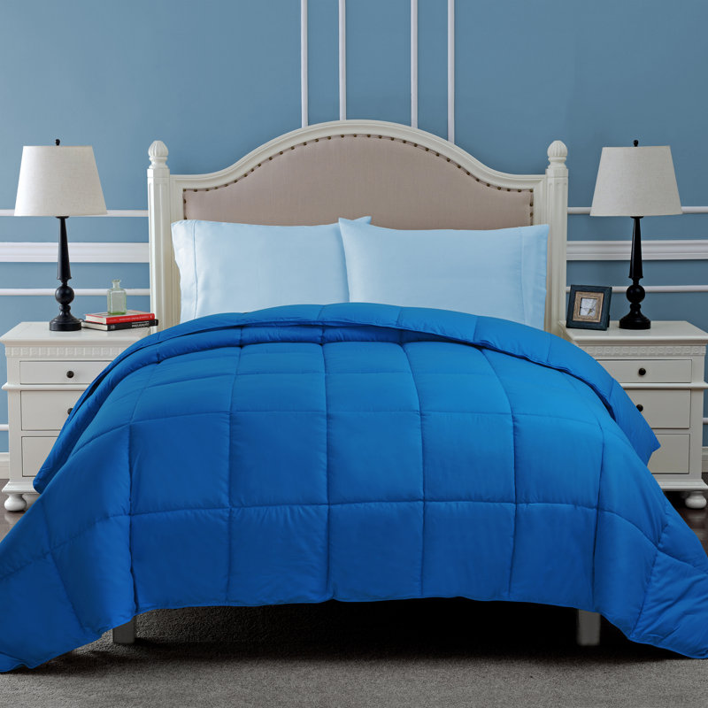 Aster Blue Twin Reversible Down Alternative Microfiber Comforter