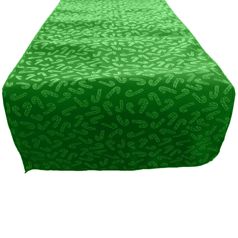 Chemin de table géométrique Freret, L 90 po x l 12 po, Vert