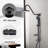 Dual Shower Head Package With 8" Rain And Handheld 5 Spray Modes In Oil-Rubbed Stainless Steel System Glitter