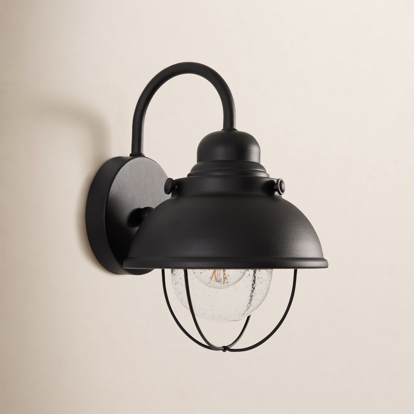 Audrey Single Light Bell Outdoor Wall Light, Black