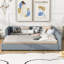 Lit plateforme tapissier grand et simple TG, lit mère et enfant, cuir synthétique
