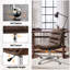 Faux Leather Swivel Desk Chair-1865636809