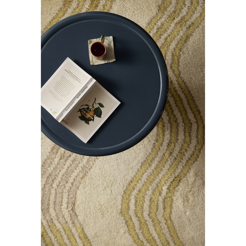 Wavy Shag Rug Hand Tufted Wool  Rug, Rectangle 2' x 3'