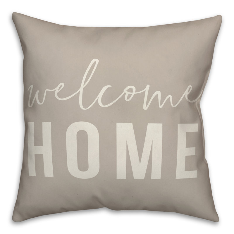 Housse de coussin d'extérieur carré Welcome Home, Gris