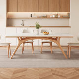 White cream style Nordic rectangular rock table