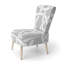 Chaise d'appoint rembourrée en velours à motif géométrique gris et blanc