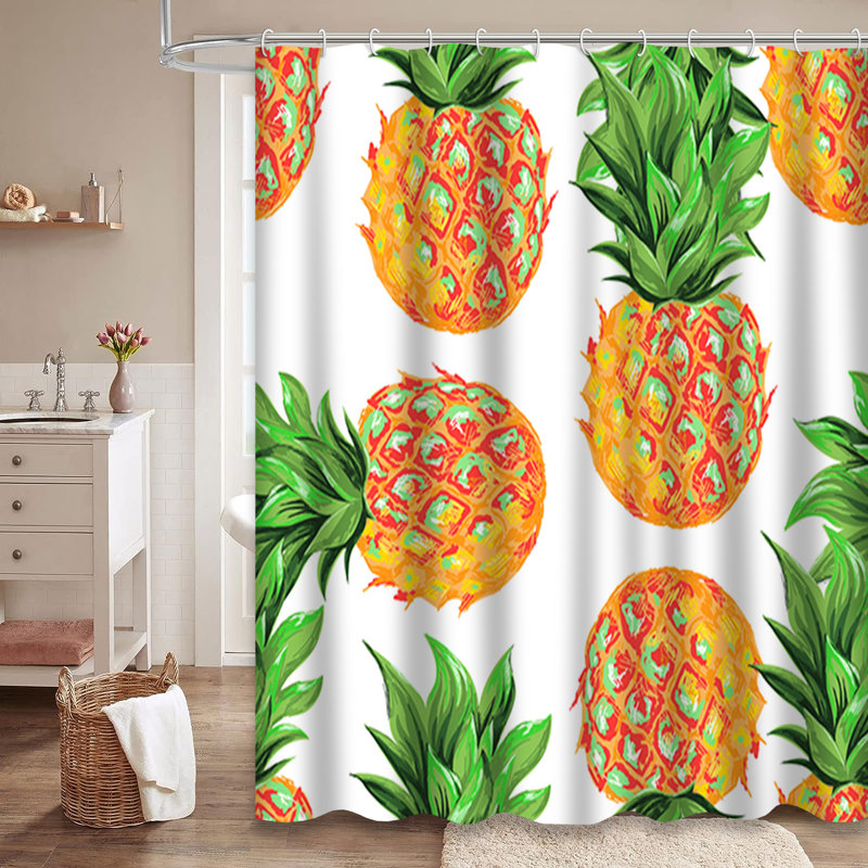 Tropical Jungle Botanical Art Beach Shower Curtain with 12 Hooks, L 72 po x l 84 po