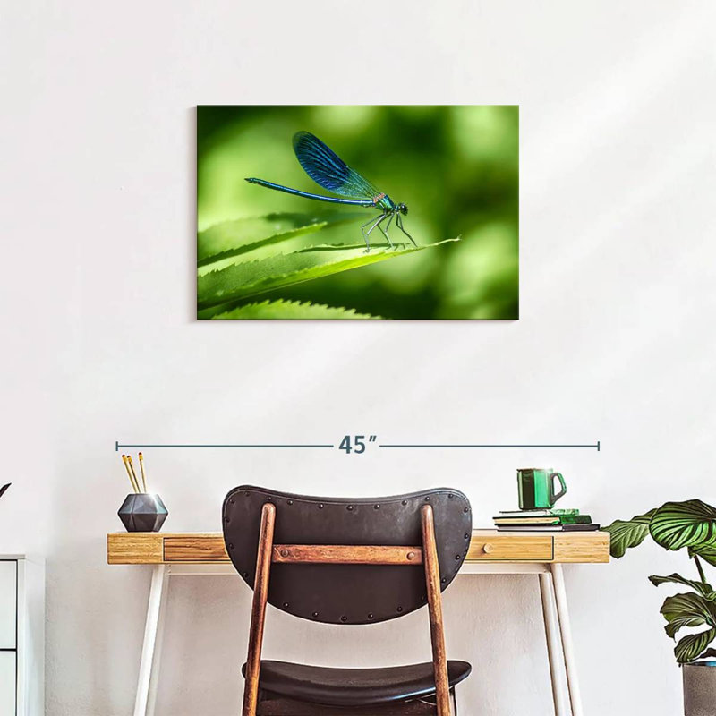 Brampt Dragonfly On A Leaf, 20" H x 30" W