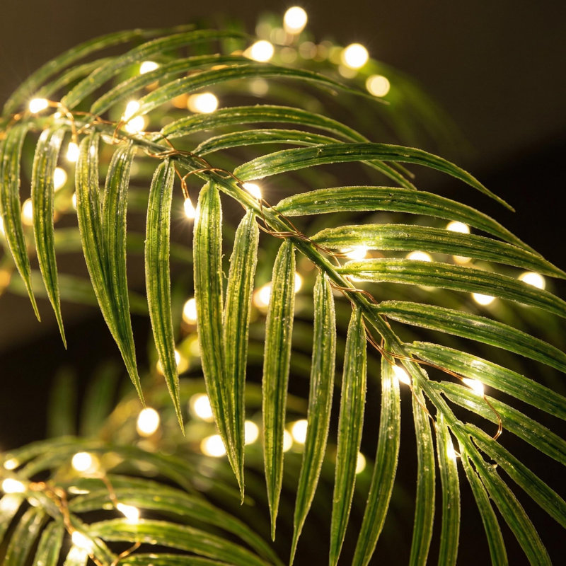 Palmier artificiel avec 180 lumières à DEL blanc chaud, 4 modes de minuterie, décoration de Noël pour l'extérieur avec piquets de jardin