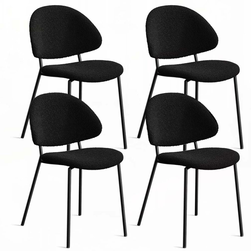 Ensemble de chaises de salle à manger rembourrées avec dossier Boucle, Noir