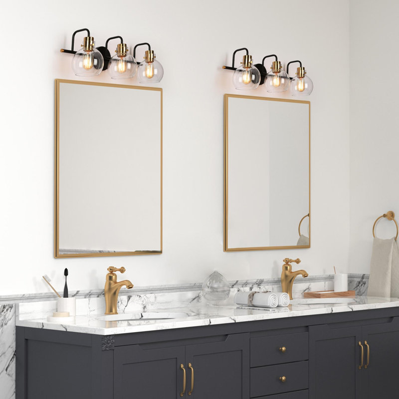 Christof 3 - Light Dimmable Vanity Light, Black/Brass, 3-Light