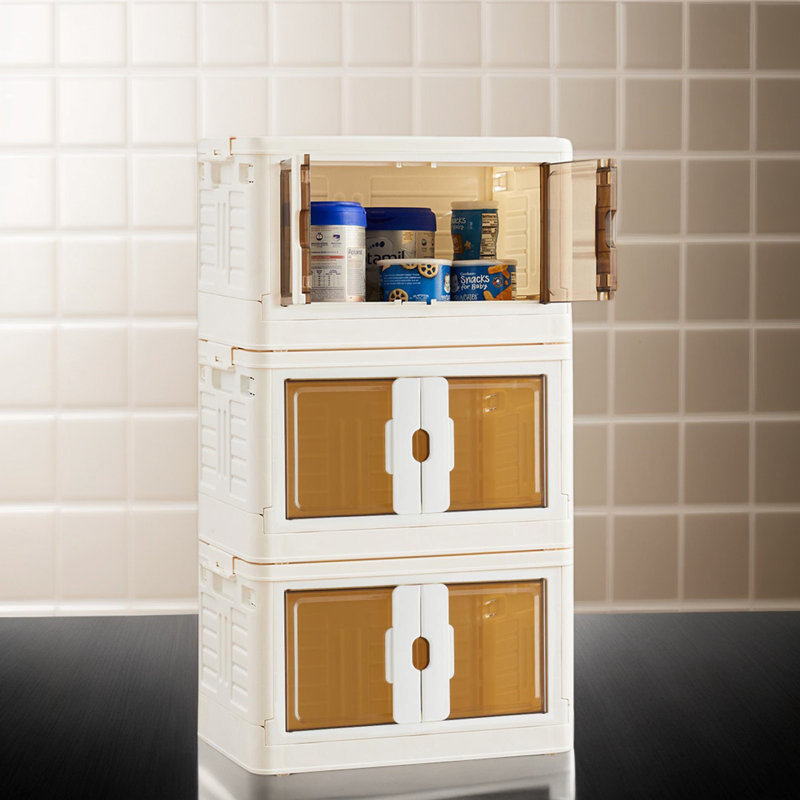 Stackable Plastic Storage Bins With Lids, 3