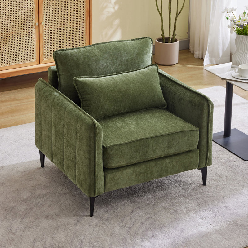 Single Accent Chairs Armchair, Green