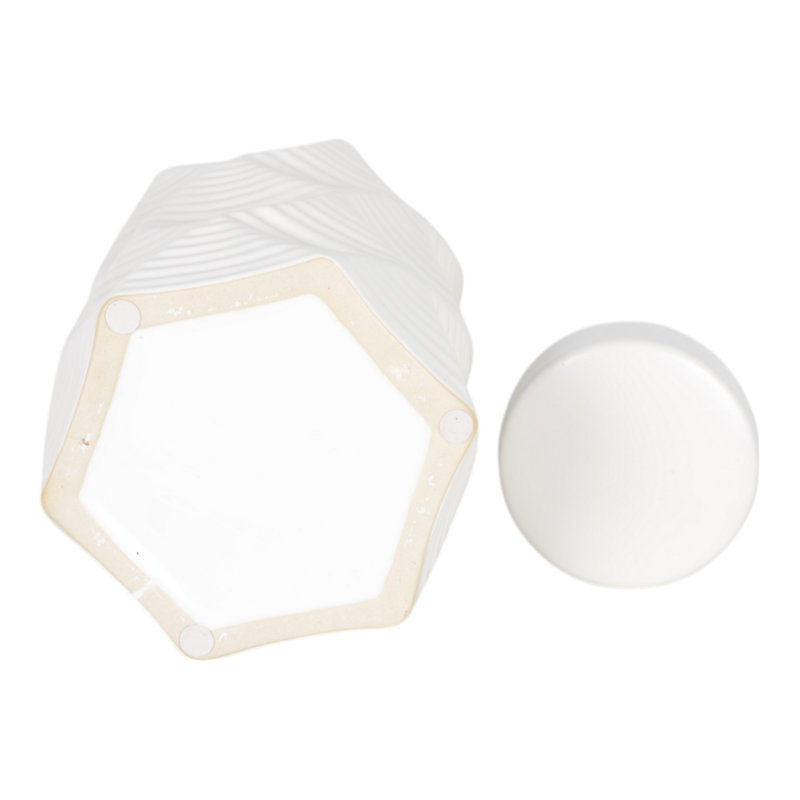 Pot moderne en céramique mat avec couvercle pour la décoration intérieure