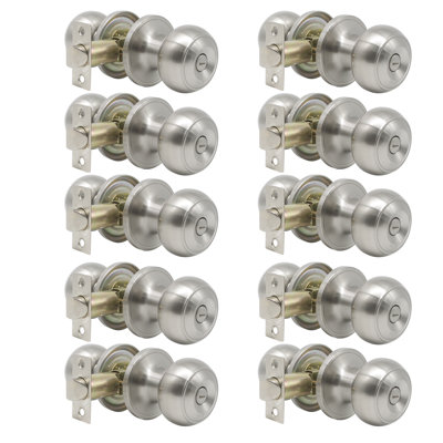 Privacy Door Knobs with Round Rosette, Keyless Lock