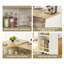120cm 360° Rotation Bar Table With Doors And Shelves Multifunctional Sideboard With Open Shelves Storage Space-10195290