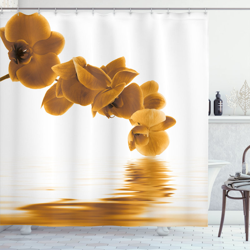  Rideau de douche avec crochets inclus, H 70 po x l 69 po, Jaune terre
